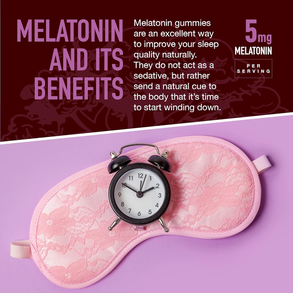 YUM-V'S Organic Melatonin Sleep Aid Gummies, Adults Extra Strength Melatonin Gummy - Vegan Non GMO Sleep Melatonin Gummies for Sleeping Support Berry 5 MG - 60 Count 4