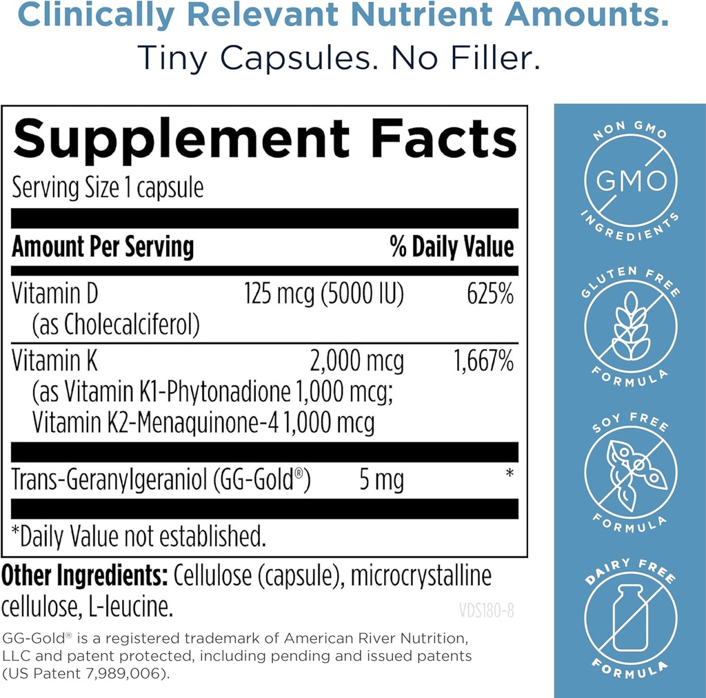 designs for health Vitamin D Supreme (60 Capsules) + Magnesium Glycinate Complex (180 Capsules) Bundle - Vitamin D3 5000 IU with 2000mcg Vitamin K + Magnesium Supplement (2 Products) 6