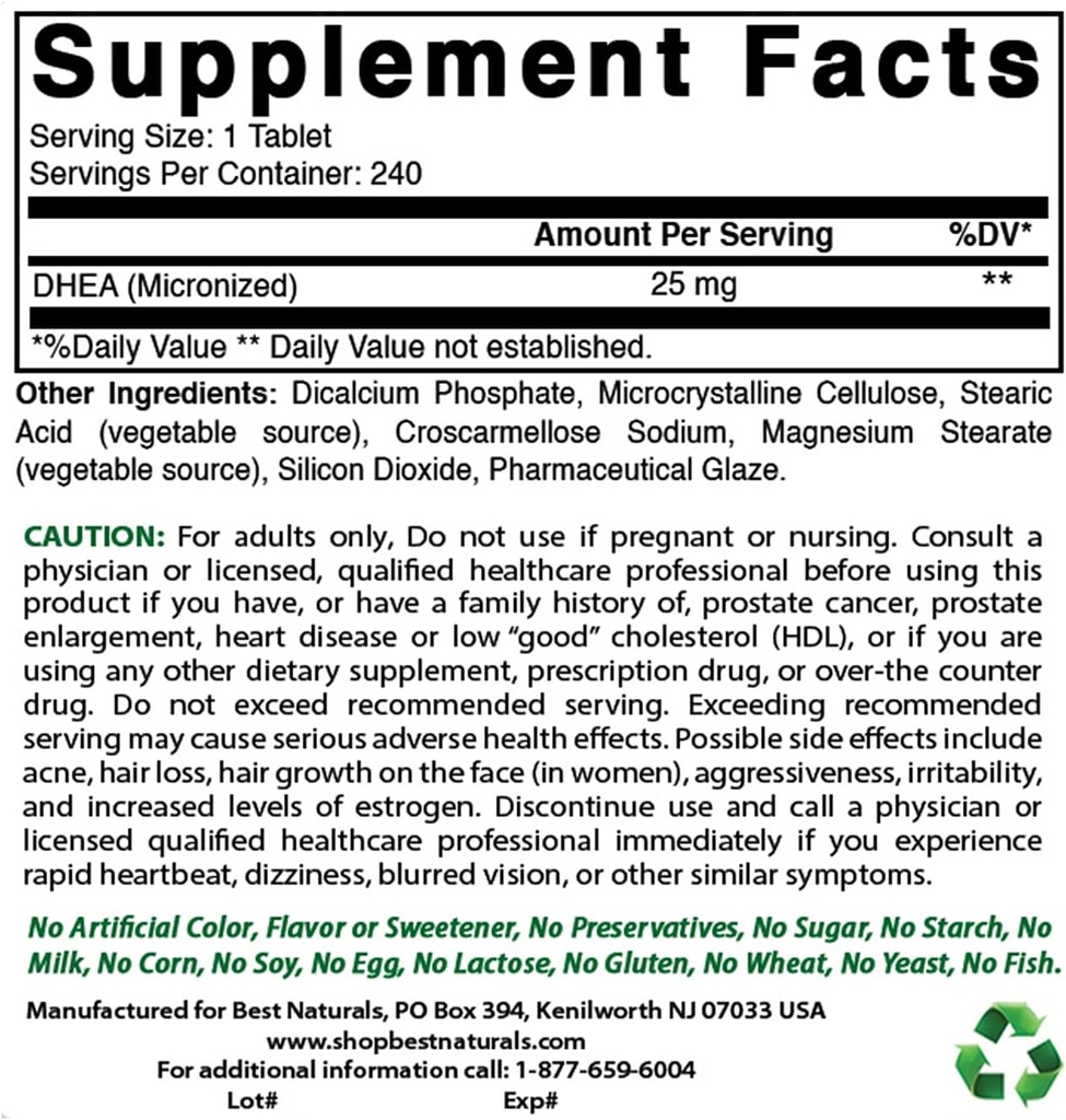 Best Naturals DHEA 100mg & Magnesium Glycinate 425 mg 2