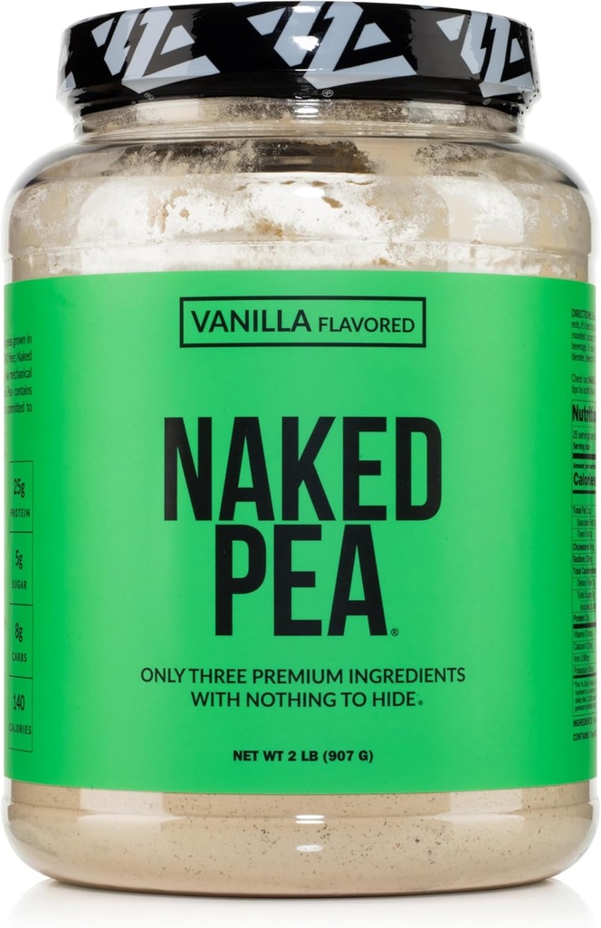 NAKED Vanilla Pea Protein Isolate from North American Farms, Only 3 Ingredients, Vanilla Vegan Protein, Gluten-Free, Soy Free, GMO Free - 2LB 2