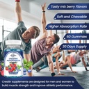 Creatine Chewable Gummies - 2000mg Creatine Monohydrate Tablet Chews, Easy Digesting, Fast Absorbing Chews for Men and Women, Build Muscle, Improve Recovery, Strength, and Endurance 60Count 5