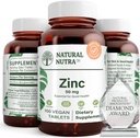 Natural Nutra Zinc Gluconate 50mg Supplement for Immune Support, Promotes Skin Health, Provides Ease From Flu & Cold, Boost Learning & Memory, Enhance Taste & Smell, Gluten Free 50mg 100 Vegan Tablets 2