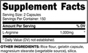 Primaforce L-Arginine (300 Capsules, 150 Servings / 1,000 mg L-Arginine Per Serving) | Extra Strength Amino Acid Supplement for Men and Women - Gluten Free, Non-GMO 3