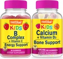 WellYeah B Complex Kids + Calcium + Vitamin D3 Kids, Gummies Bundle - Great Tasting, Vitamin Supplement, Gluten Free, GMO Free, Chewable Gummy 2