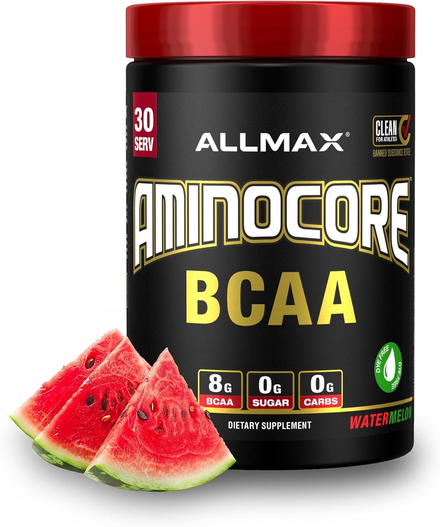 ALLMAX Nutrition AMINOCORE BCAA – 8G BCAAs – 100% Pure Branch Chained Amino Acids – Gluten Free - Watermelon - 315 Gram 2