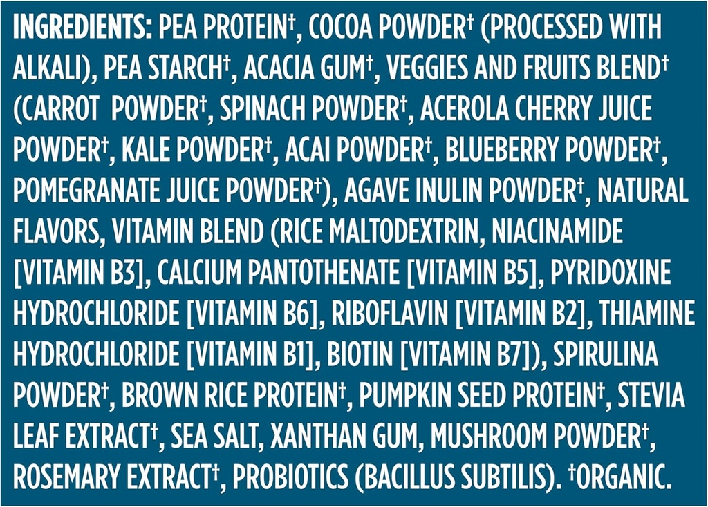 Vega Organic All-in-One Vegan Protein Powder, Chocolate - Superfood Ingredients, Vitamins for Immunity Support, Keto Friendly, Pea Protein for Women & Men, 25 Oz (Packaging May Vary) 5