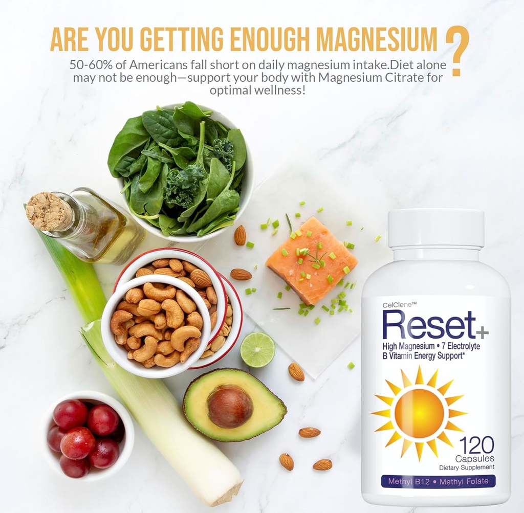 Reset+, 7 Energy Electrolytes, High Methyl B12, Methyl Folate, Pink Salt, High Magnesium, Super B Complex, Green Tea & Green Coffee Extracts, Biotin, Zinc, 72 Trace Minerals 5