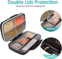 Travel Pill Organizer Large Portable Medication Fullicon Oversize 8 Compartment Pill Box, Vitamin Travel Case Pill Holder - Airtight & Moistureproof (Black) 5