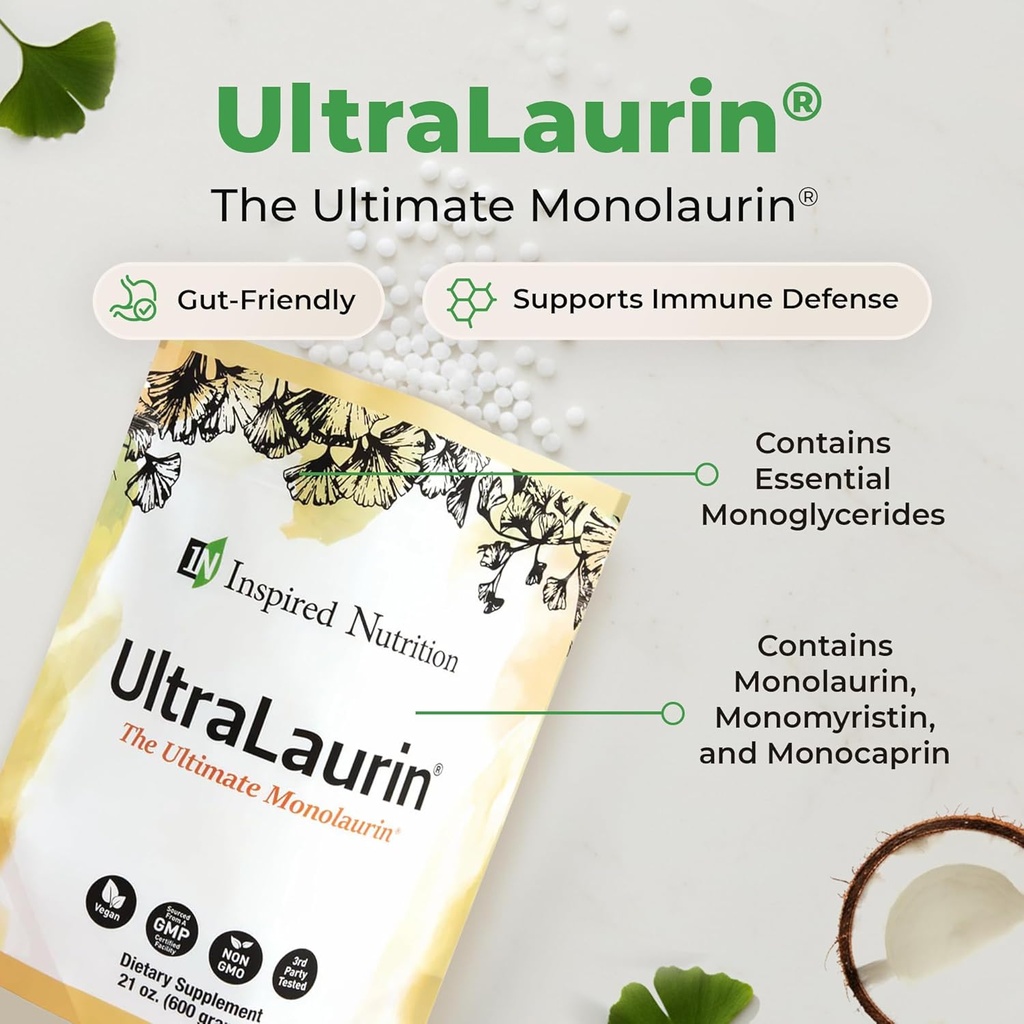 UltraLaurin ® Monolaurin Supplement for Immune Support and Gut Health - Monolaurin Pellets - 21oz - 200 Servings, 3000 mg Each 5