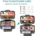 Travel Pill Organizer Large Portable Medication Fullicon Oversize 8 Compartment Pill Box, Vitamin Travel Case Pill Holder - Airtight & Moistureproof (Black) 6