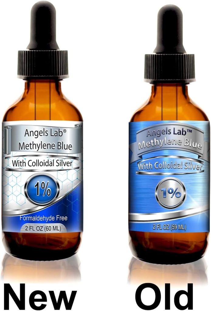 New Methylene Blue 1% Wtih Colloidal Silver Angels Lab |USP-Grade Methylthioninium Chloride Liquid | High Purity Dietary Supplement for Brain Function & Cognitive Health |2oz Glass Dropper Bottle… 3