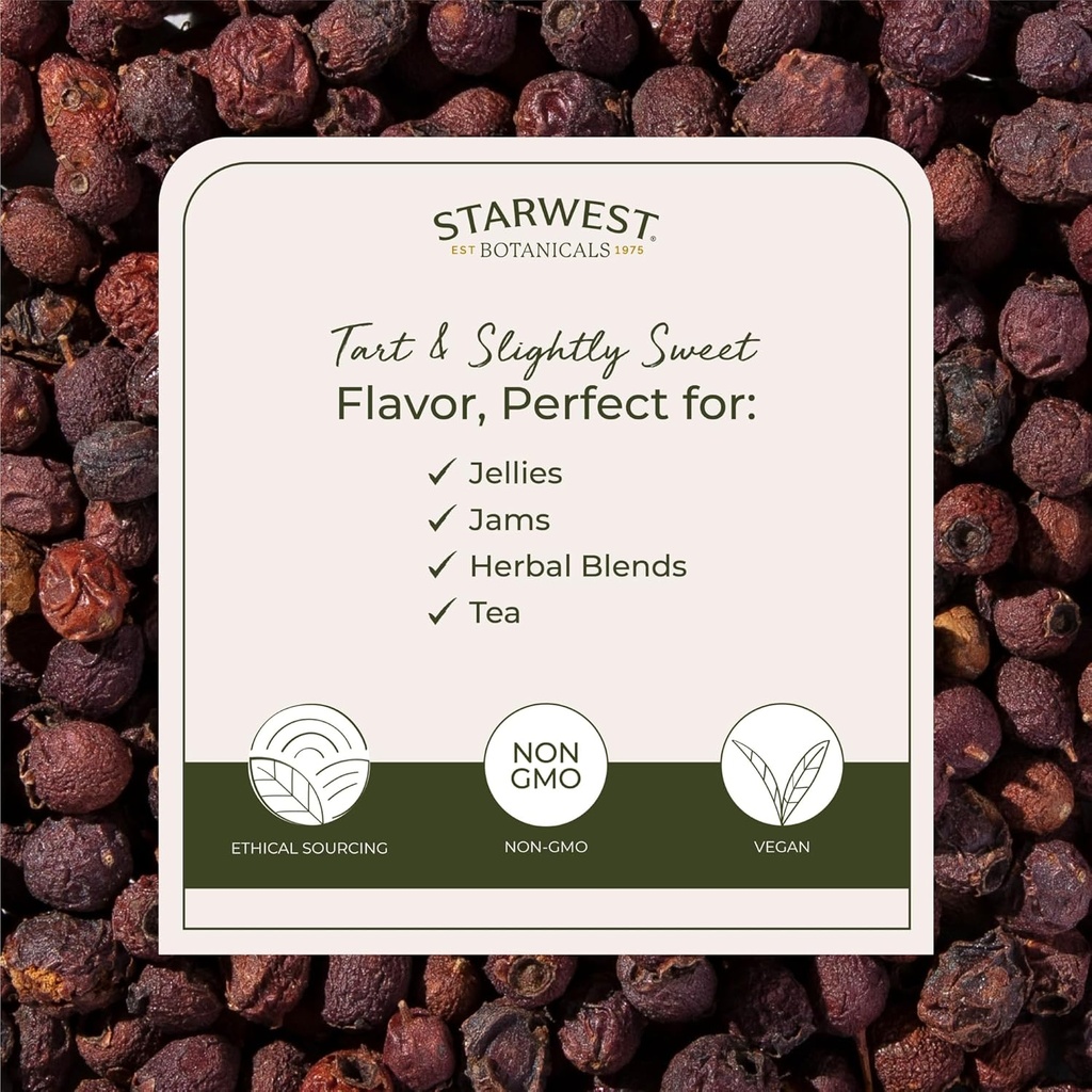 Starwest Botanicals Organic Hawthorn Berries Whole - Dried Loose Leaf Herb for Tea, Jam, & Herbal Extracts, Natural Digestion Support, Certified Kosher, Non-GMO - Bulk 1 lb Bag 5