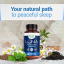 Nested Naturals Luna Sleep Supplement, Melatonin Free, Non-Habit Forming Herbal Sleep Supplement, Adult Bedtime Support, Help Sleeping w/Chamomile, Valerian, L-Theanine, 60 Vegan Capsules 6
