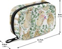 Watercolor Leaves Rabbits Pill Box 7 Day Pill Case Bag Travel Pill Organizer Bag with Zipper Pill Bag Portable Weekly Case Compact Size for Vitamin Supplement Holder 4