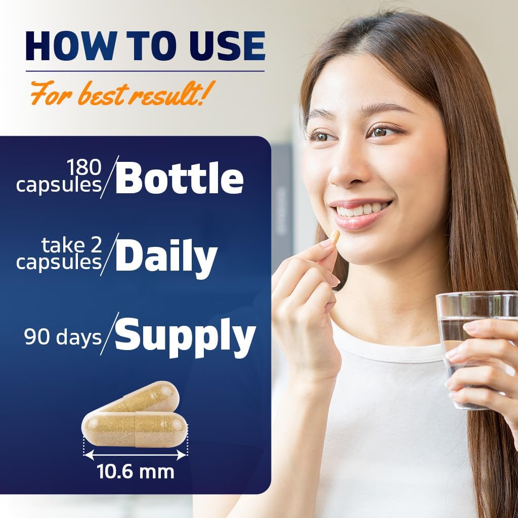 Vitamatic Slippery Elm Bark 10000 mg Equivalent Per Serving (from 20:1 Extract 500 mg), Made with Peppermint, DGL, & Aloe Vera - 180 Veg Capsules, and Concentrated 20X Potency 4