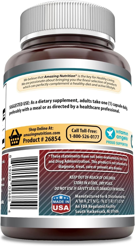 Amazing Formulas Choline & Inositol Supplement | 500 Mg Per Serving | Capsules | Non-GMO | Gluten-Free | Made in USA (1 Pack, 200 Count) 4