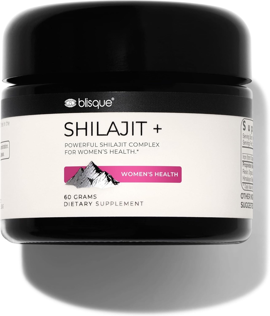 Blisque - Pure Himalayan Organic Shilajit Resin Supplement | for Women’s Health | with Organic Shatavari and Iron | Authentic and Natural | 60 Grams 2