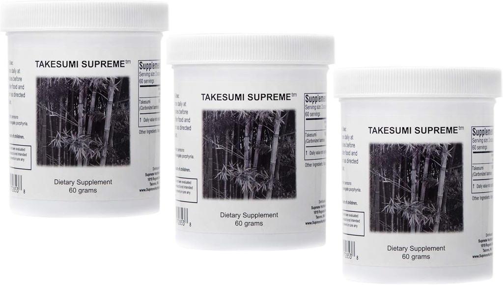 Supreme Nutrition Takesumi Supreme, Pure 60 Grams Activated Bamboo Charcoal Powder | Three Pack 2