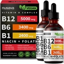 NUSAVA Vitamin B12 Liquid Drops and Unflavored D3 K2 Bundle - Potent Liquid Vitamins for Heart, Joint, Energy, & Immune Support - Non-GMO, Gluten-Free, 2pk Each 4