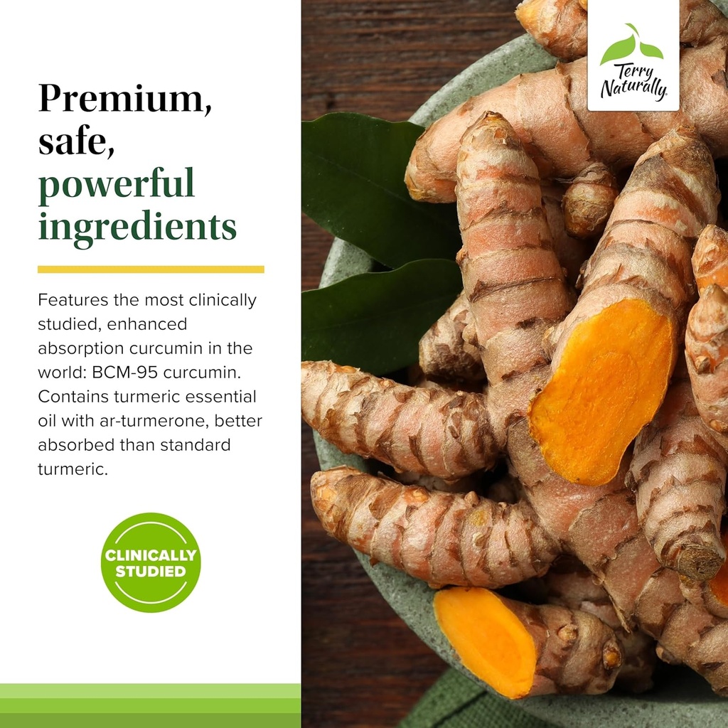 Terry Naturally Curamin Extra Strength - Curcumin & Boswellia for Healthy Circulation Support - Turmeric Supplement to Aid Joints, Muscle Health & Endorphin Production - 120 Tablets (Pack of 2) 6