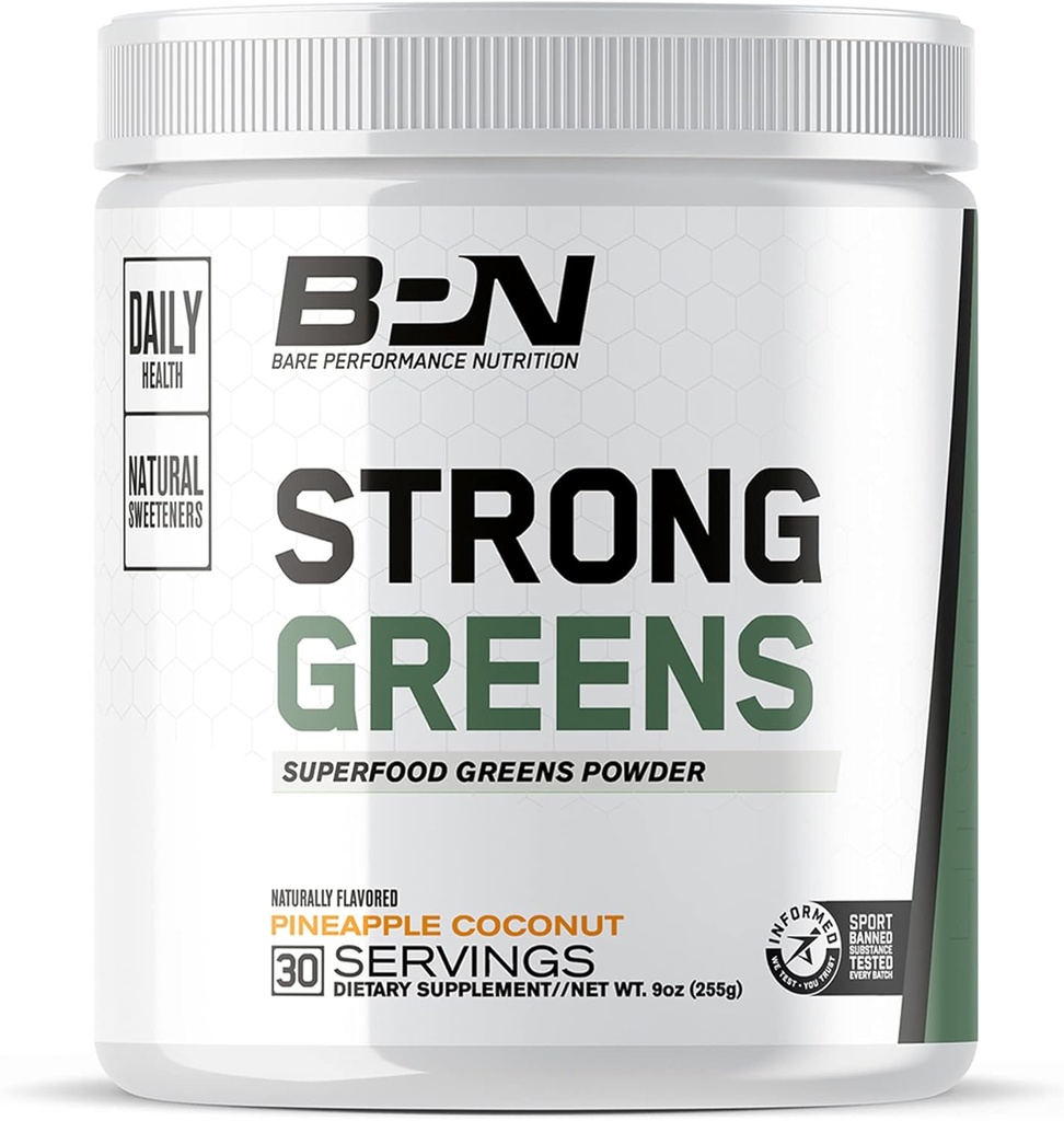 BARE PERFORMANCE NUTRITION BPN Strong Greens Superfood Powder, Strong Joints & Strong Multi-Vitamin Bundle 3