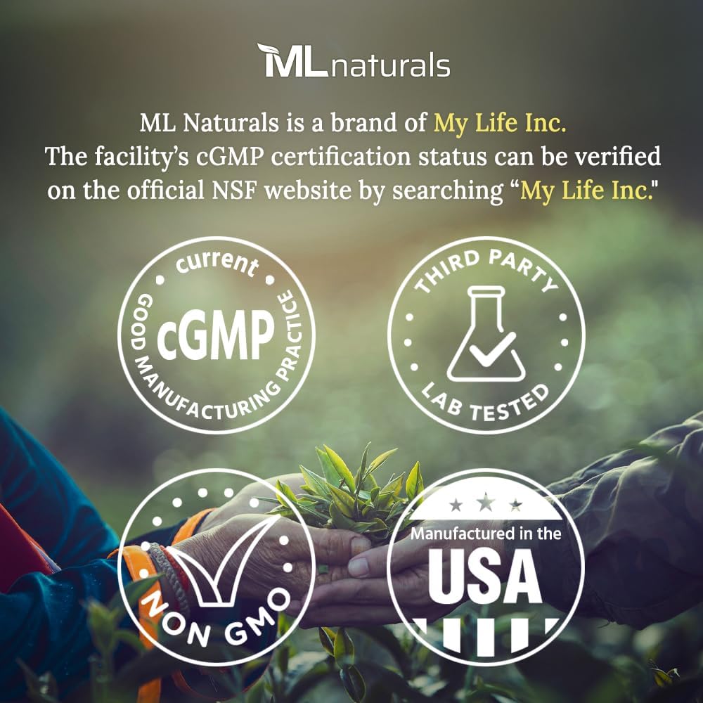 ML Naturals Saw Palmetto 1000 mg 180 Vegetable Capsules. Premium Quality 4:1 Extract. Prostate, Urinary Health, Hair Growth, and Help Prevent Hair Loss, NSF-Certified & cGMP-Compliant 2