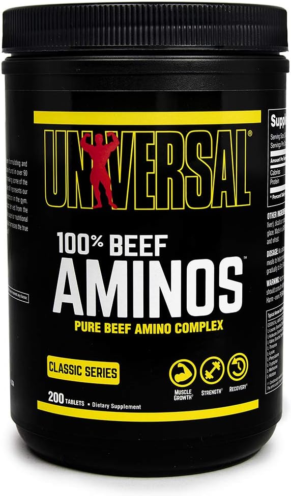 Universal Nutrition - 100% Beef Aminos -3g of Beef Protein Isolate for Recovery and Growth - 200 Tabs 2