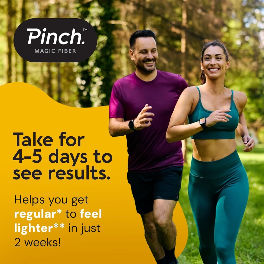 Pinch Magic Sugar Free Fiber Powder – Light Lemon Ginger Psyllium Husk with Bromelain & Vitamins C & D – Vegan, Gluten-Free, Clean Label, USA-Made, GMP-Certified – 28-Day Supply 3