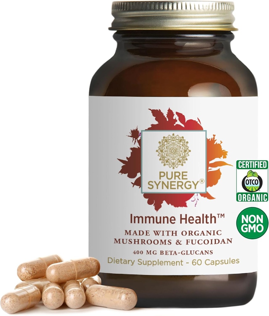 PURE SYNERGY Immune Health | Immune Support Mushroom Supplement | Astragalus and Beta-Glucan Extracts with Organic Functional Mushroom Extracts | for Year-Round Support (60 Capsules) 2