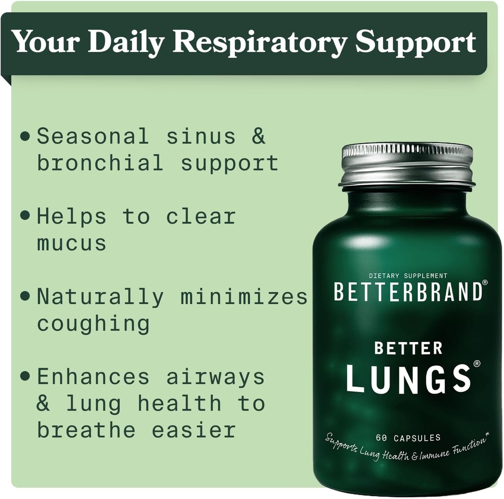 Betterbrand Better Lungs & Mushrooms Bundle - Daily Respiratory Health Supplement & Mushroom Gummies to Support Gut Health Bundle 4