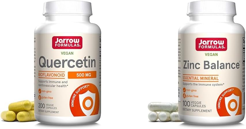 Jarrow Formulas Quercetin 500 mg-Bioflavonoid-Quercetin Dietary Supplement-200 Servings -Supports Healthy Cellular Function & Zinc Balance 15 mg-100 Servings -Includes Copper-Essential Mineral 2
