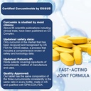 Hyaluronic Acid Supplements, 850mg High Bioavailable Dietary Hyaluronic Acid - Advanced Joint Support with Hydrolyzed Collagen, Turmeric, Glu-cosamine, MSM, Vitamin C – 30 Tablets（Pack of 3） 6