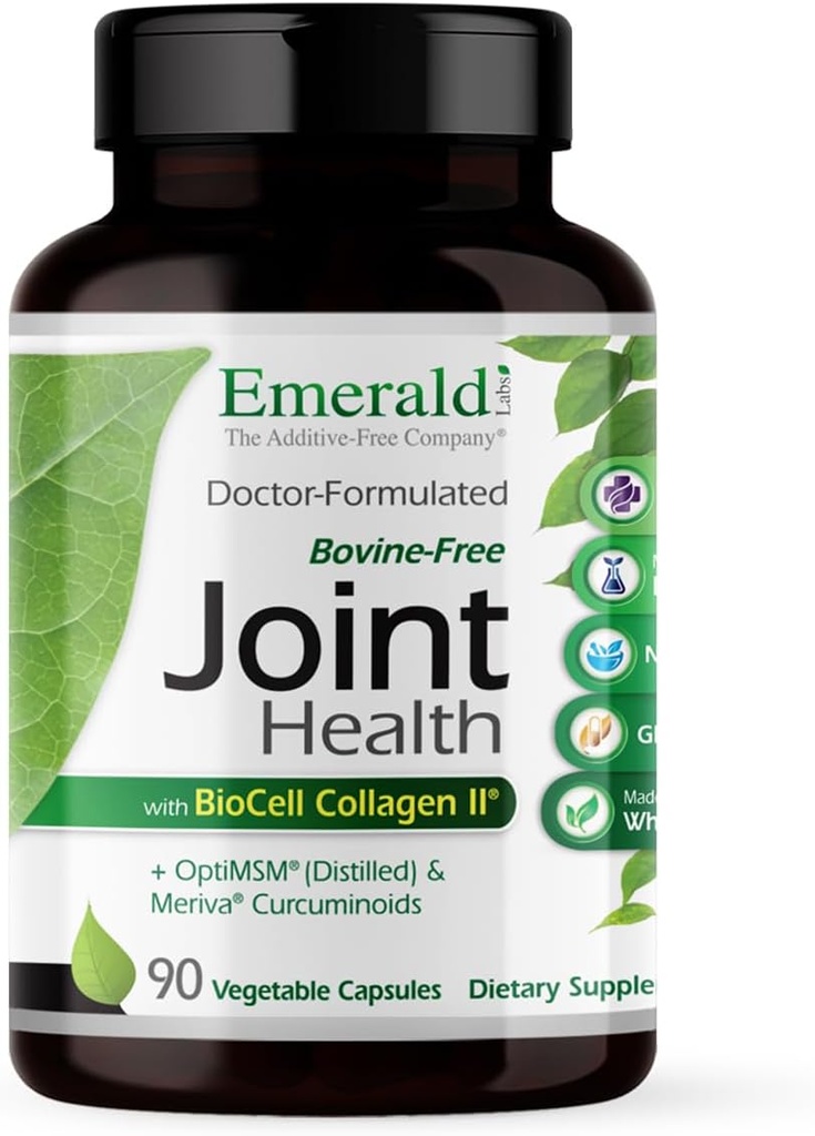 EMERALD LABS Joint Health - Biocell II Collagen, OptiMSM, Glucosamine, Meriva Turmeric Curcuminoids & More - Joint Health, Mobility & Flexibility Support* - 90 Vegetable Capsules (30-Day Supply) 2