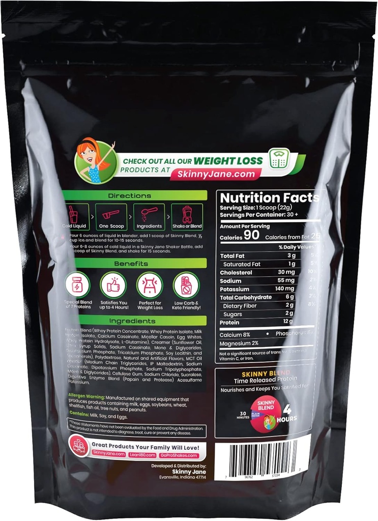 Skinny Blend – High Protein Shake for Women – Low Carb, Keto Friendly Meal Replacement – Satisfies Hunger & Boosts Energy – Creamy Vanilla – 30 Shakes 4