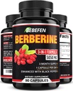 BEBEFEN Berberine Capsules with Black Pepper Extract - 90 Capsules - 3 Month Supply 2