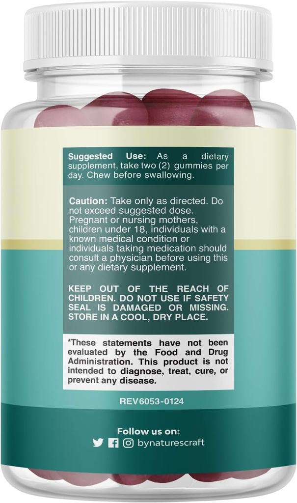 Sugar Free Magnesium Gummies for Adults - Vegan Chewable Magnesium Citrate Gummies with 180mg Elemental - Relaxing Gummy Non GMO Halal and Gluten Free Berry Flavor (2 Months) 3