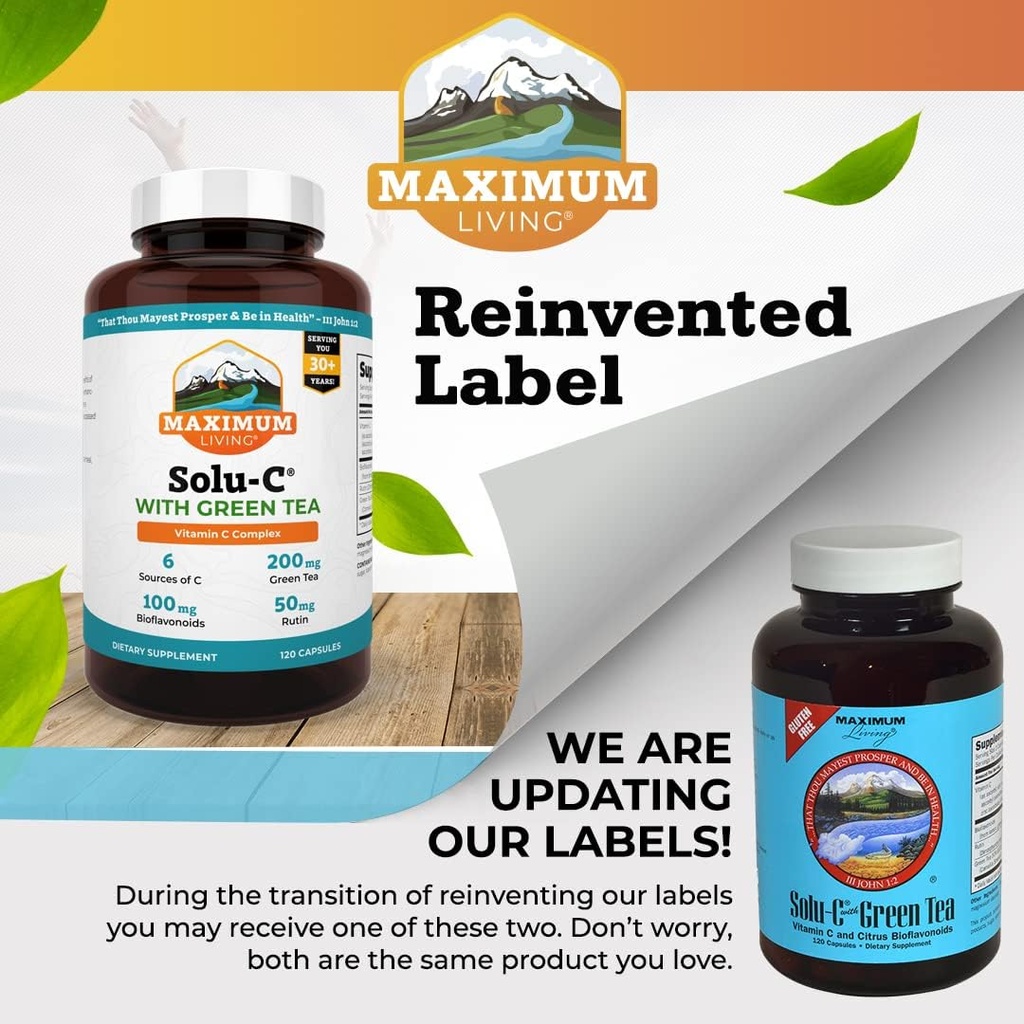 Maximum Living Solu-C with Green Tea, 120 Capsules 6