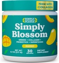 Simply Blossom Nutrition Daily Greens & Superfood Powder + Collagen + Probiotics for Women's Digestive Health & Bloating Relief. Help Your Health Bloom - 30 Day Supply - Mango 2