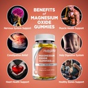 Magnesium Oxide 400mg Gummies, Magnesium Oxide Chewable Supplement for Muscle, Nerve & Heart Health, Vegan, Pinapple Flavor, 60 Count 5