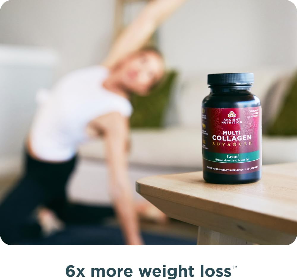 Ancient Nutrition Multi Collagen Advanced Lean with Probiotics, Hydrolyzed Collagen Peptides Supports Healthy Weight Loss and Fat Loss, 90 Count 5