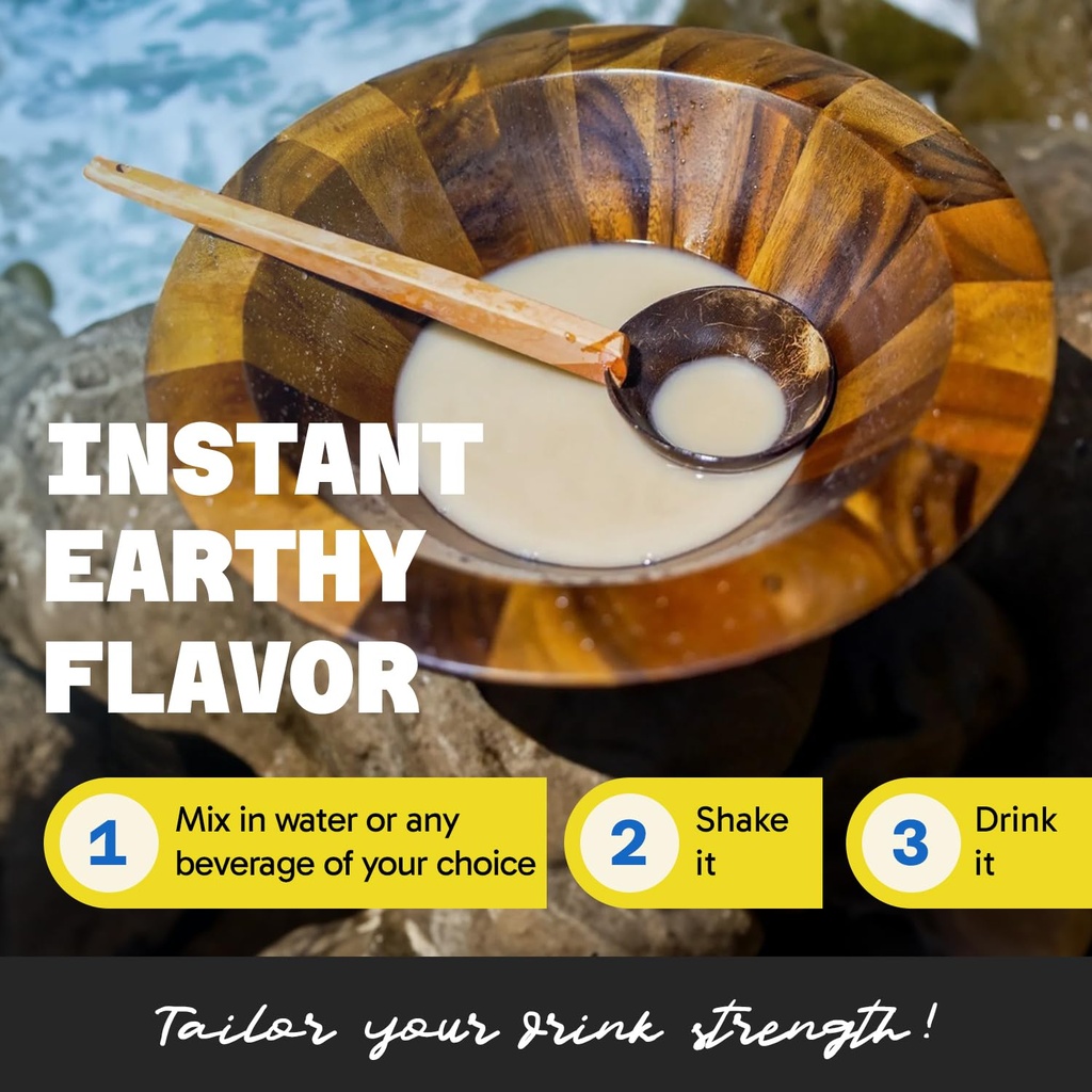 Fiji Vanua Kava Instant Old Roots Kava Powder, dehydrated green juice Kava Drink Powder, Easy to Prepare liquid-Soluble, Fijian Instant Noble, Herbal Supplement, 4 oz 5