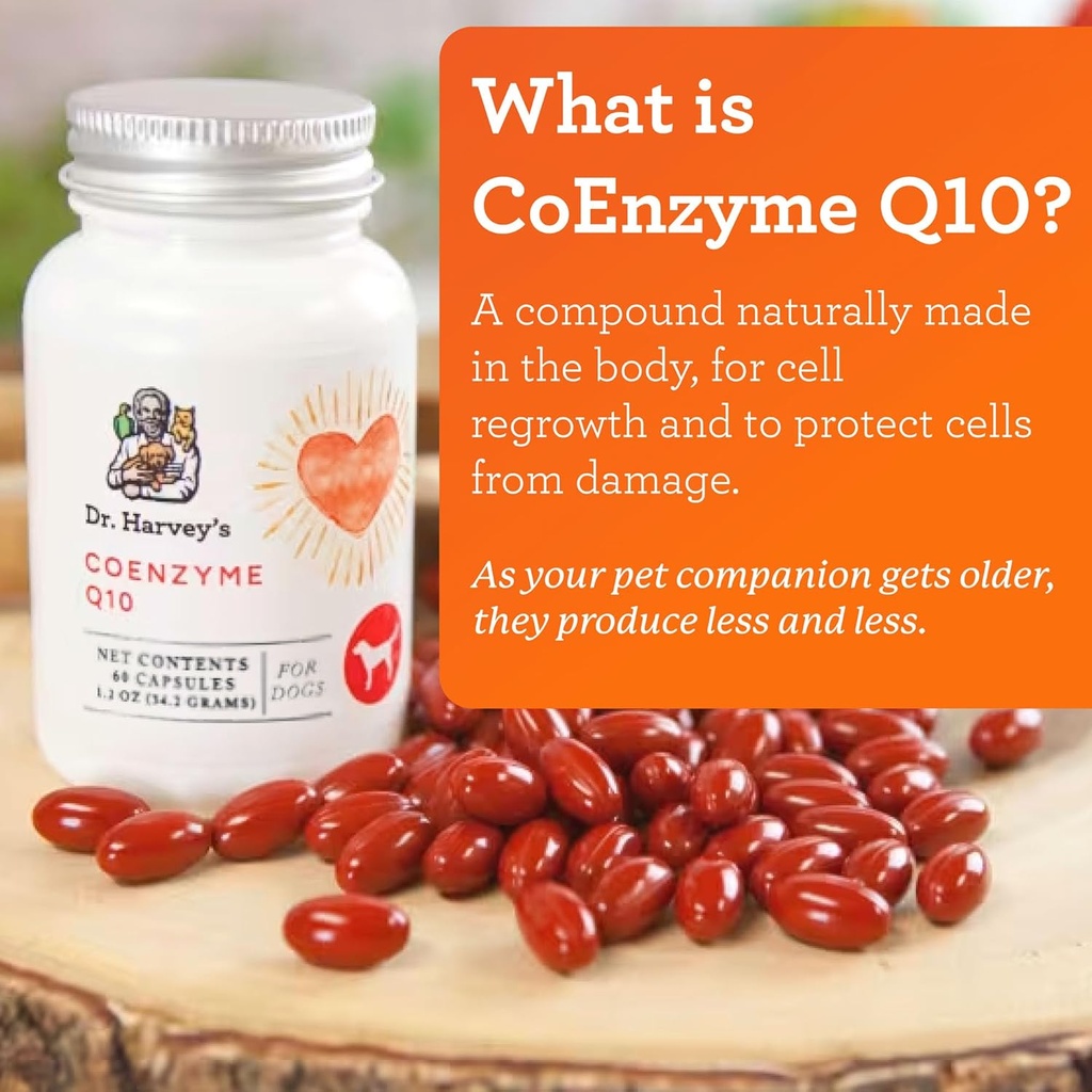 Dr. Harvey's Coenzyme Q10 - Heart & Cardiovascular Support Supplements for Dogs, 60 Capsules 3