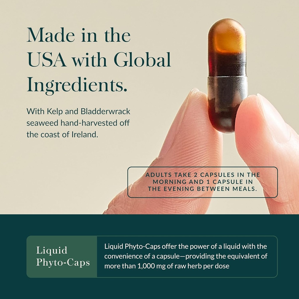 Gaia Herbs Thyroid Support - Made with Ashwagandha, Kelp, Brown Seaweed & Schisandra to Support Healthy Metabolic Balance & Overall Well-Being* - 120 Vegan Liquid Phyto-Capsules (40-Day Supply) 5