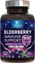 Elderberry Immune Support 1200mg - Daily Immune Support for Adults with Concentrated Sambucus Black Elderberry Extract - Antioxidant Vitamin Supplement, Gluten Free, Bottled in USA - 120 Capsules 2