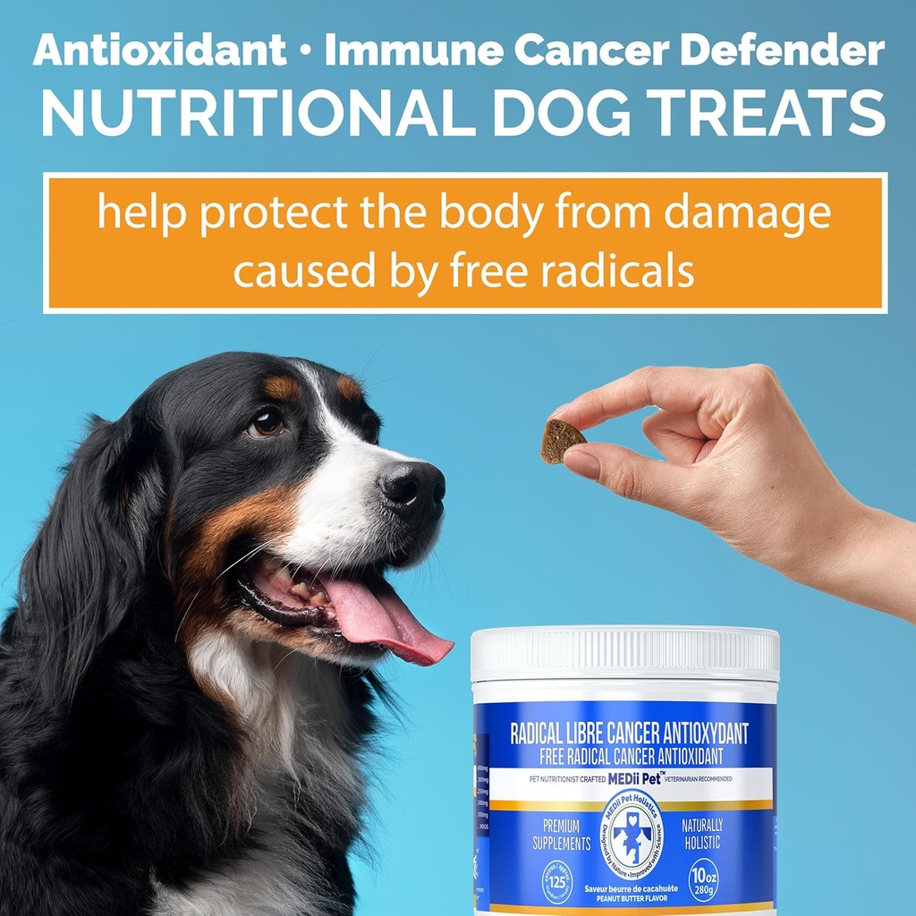 Dog Cancer Detox Antioxidants + Free Radical Blocker. No Chemicals All Natural, Holisitic. All Ages. Benefits Wellness. Vet Recommended, Nutritionist Formula. Low Calorie 5