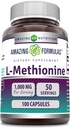 Amazing Formulas L-Methionine Supplement | 1000 Mg per Serving | 100 Capsules | Non-GMO | Gluten-Free | Made in USA 2