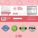 Right Health Nutra DIM Supplement 200 mg - 60 Capsules - Formula with Diindolylmethane, Cabbage Powder, Broccoli Powder & Pomegranate Extract - Plant-Based Support for Wellness 4