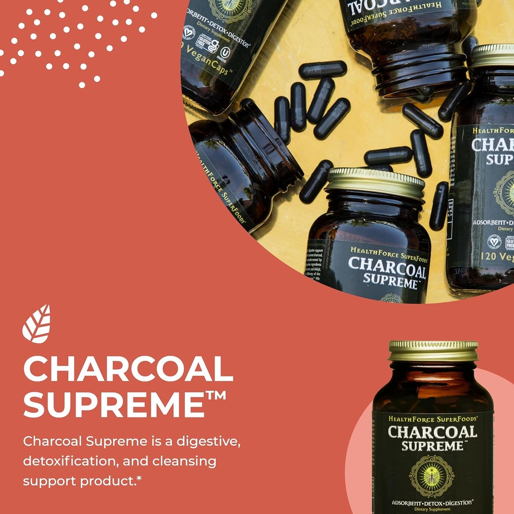 HealthForce SuperFoods Charcoal Supreme - 120 VeganCaps 5