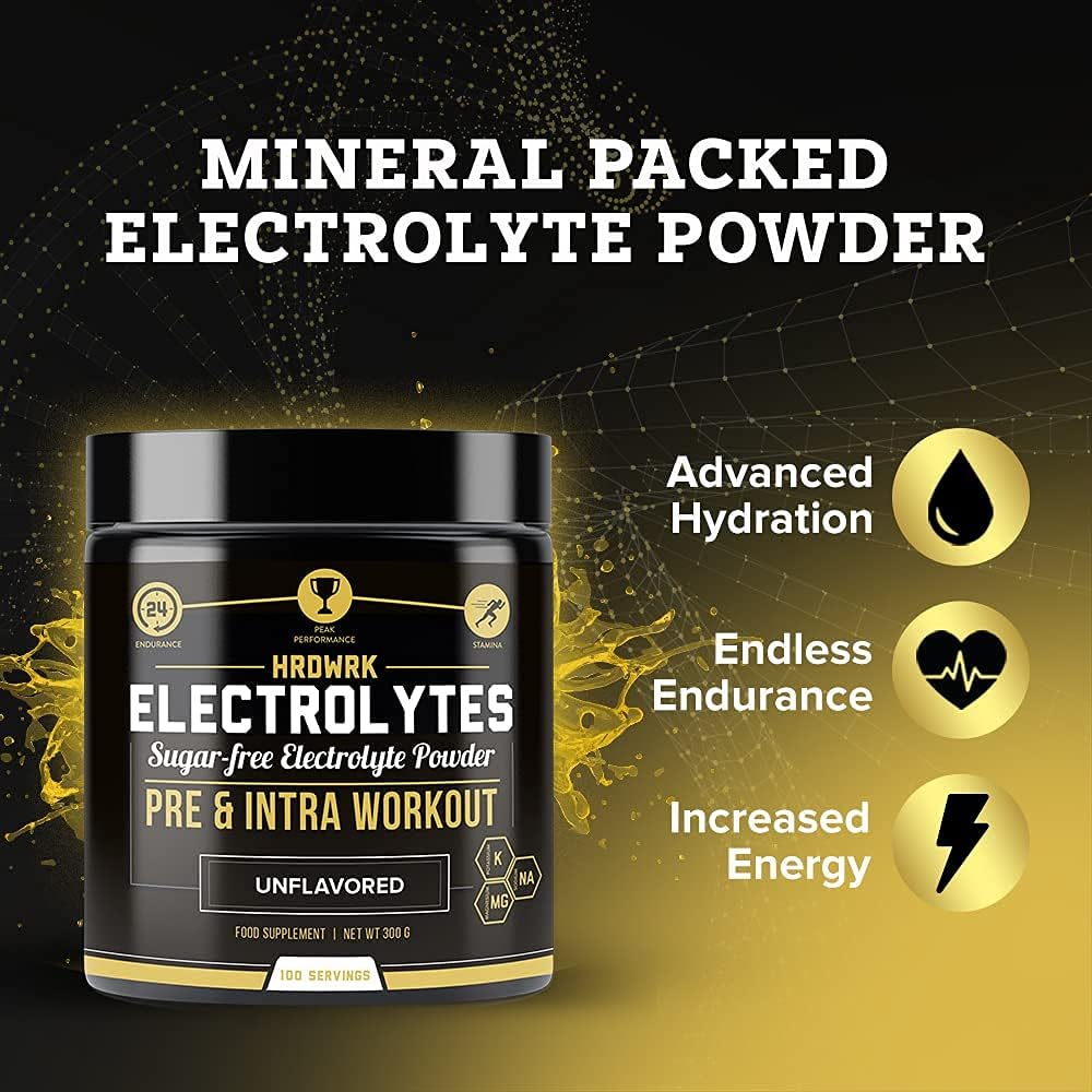 MMA Nutrition HRDWRK - 100 Servings Keto Electrolytes Powder Hydration Sugar Free - Electrolyte Powder to Boost Endurance & Reduce Fatigue with Electrolytes Supplement Set of 3 6