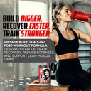 Vintage Build – Post Workout Recovery & Muscle Building Powder Drink for Muscular Strength & Growth - Reduces Soreness – Creatine Monohydrate, BCAAs, L-Glutamine – Juicy Watermelon Flavor – 388g 4